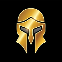 Golden Medieval  Armor Helmet Vector Icon