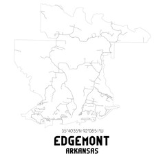 Edgemont Arkansas. US street map with black and white lines.