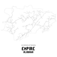 Empire Alabama. US street map with black and white lines.