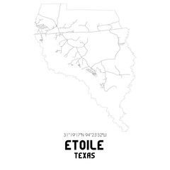 Obraz premium Etoile Texas. US street map with black and white lines.