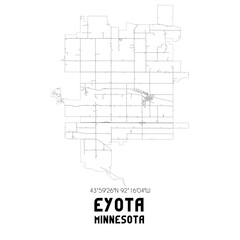 Eyota Minnesota. US street map with black and white lines.