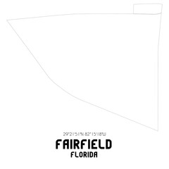 Fairfield Florida. US street map with black and white lines.