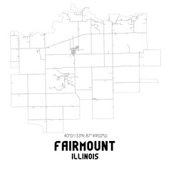 Fairmount Illinois. US street map with black and white lines.