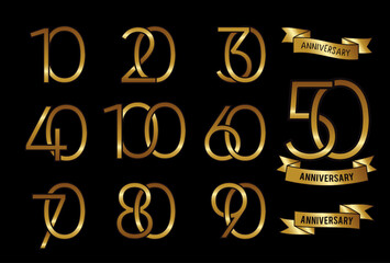 Fototapeta premium anniversary logo group with some number