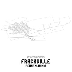 Frackville Pennsylvania. US street map with black and white lines.