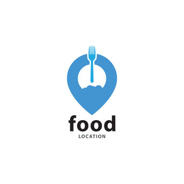 Eat Food Logo Food Point Background Vector Image