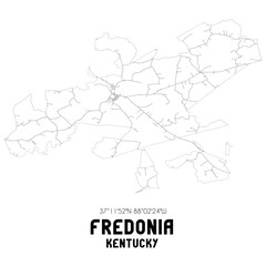 Fredonia Kentucky. US street map with black and white lines.