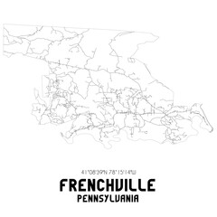 Fototapeta premium Frenchville Pennsylvania. US street map with black and white lines.