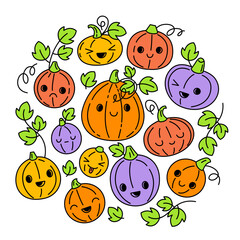 set of funny vegetables