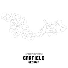 Garfield Georgia. US street map with black and white lines.