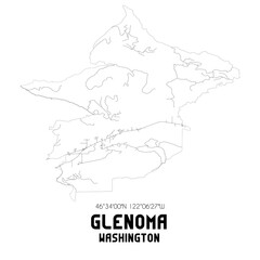 Glenoma Washington. US street map with black and white lines.