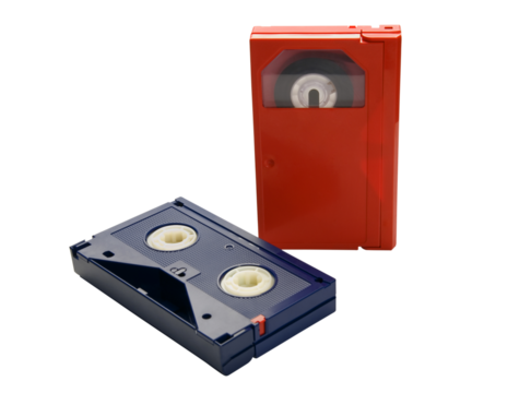 Video cassette on transparent background.