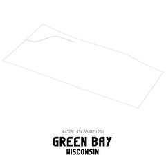 Green Bay Wisconsin. US street map with black and white lines.