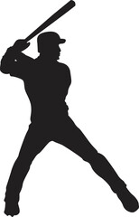 silhouette of a people plying baseball