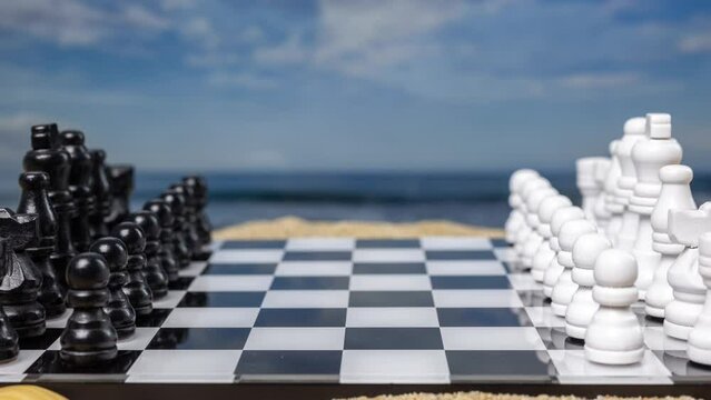 Chess on a beautiful beach