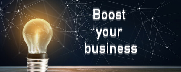 Light bulb and Boost your business