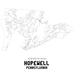 Fototapeta na wymiar Hopewell Pennsylvania. US street map with black and white lines.