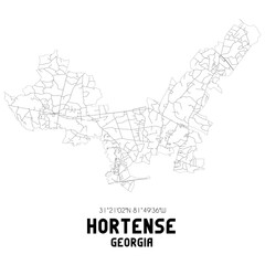 Hortense Georgia. US street map with black and white lines.