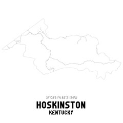 Hoskinston Kentucky. US street map with black and white lines.