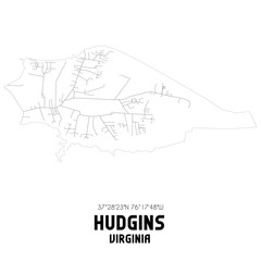 Fototapeta premium Hudgins Virginia. US street map with black and white lines.