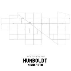 Humboldt Minnesota. US street map with black and white lines.