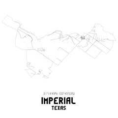 Imperial Texas. US street map with black and white lines.