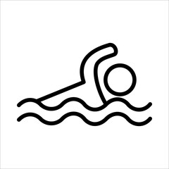 Obraz premium Swim Icon Logo Design Vector Template Illustration Sign And Symbol Pixels Perfect