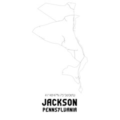 Jackson Pennsylvania. US street map with black and white lines.