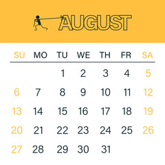 Calendar for 2023. Kalednar vector template. The week starts on Sunday. Calendar in a minimalist style.  Calendar for planning.
