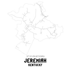 Jeremiah Kentucky. US street map with black and white lines.