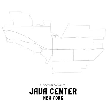 Java Center New York. US street map with black and white lines.