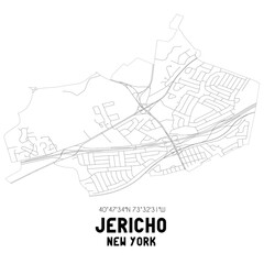 Jericho New York. US street map with black and white lines.