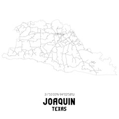 Joaquin Texas. US street map with black and white lines.