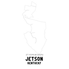 Jetson Kentucky. US street map with black and white lines.