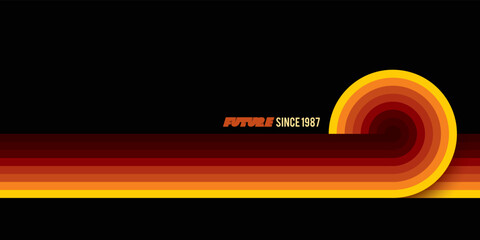 Original vector futuristic background in the style of the 80s. A retro style design element.