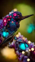 Obraz premium Hummingbird encrusted with jewels concept