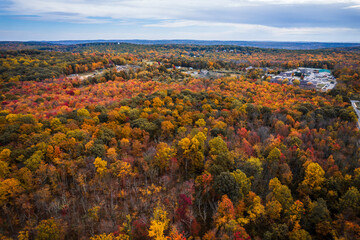 Drone of Budd Lake, Mount Olive New Jersey in the Autumn