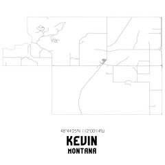 Kevin Montana. US street map with black and white lines.