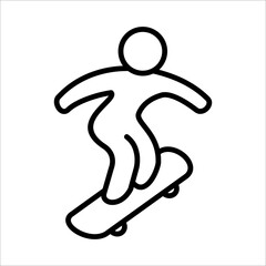 Skateboard Icon Logo Design Vector Template Illustration Sign And Symbol Pixels Perfect