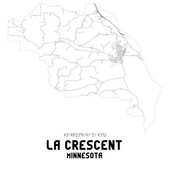 La Crescent Minnesota. US street map with black and white lines.