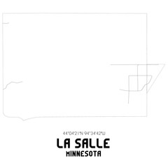 La Salle Minnesota. US street map with black and white lines.