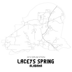 Laceys Spring Alabama. US street map with black and white lines.