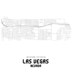 Las Vegas Nevada. US street map with black and white lines.