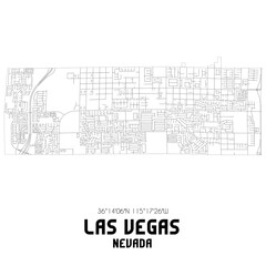 Las Vegas Nevada. US street map with black and white lines.