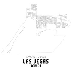 Las Vegas Nevada. US street map with black and white lines.