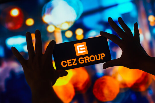October 18, 2022, Brazil. In this photo illustration, the CEZ Group logo is displayed on a smartphone screen.