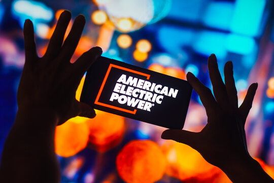 October 18, 2022, Brazil. In this photo illustration, the AEP (American Electric Power) logo is displayed on a smartphone screen.