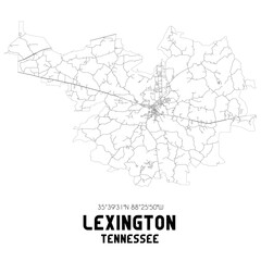 Obraz premium Lexington Tennessee. US street map with black and white lines.