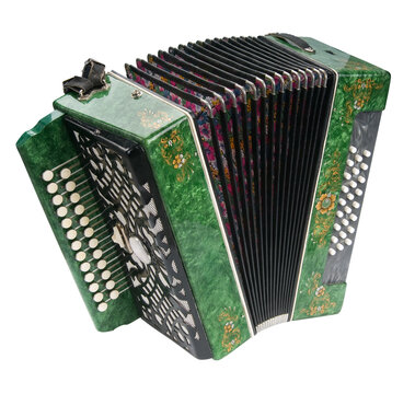 Green Accordion on transparent background