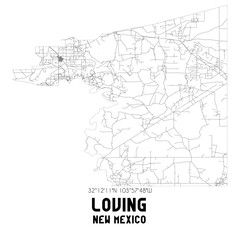 Fototapeta na wymiar Loving New Mexico. US street map with black and white lines.